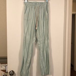 Mint linen pants